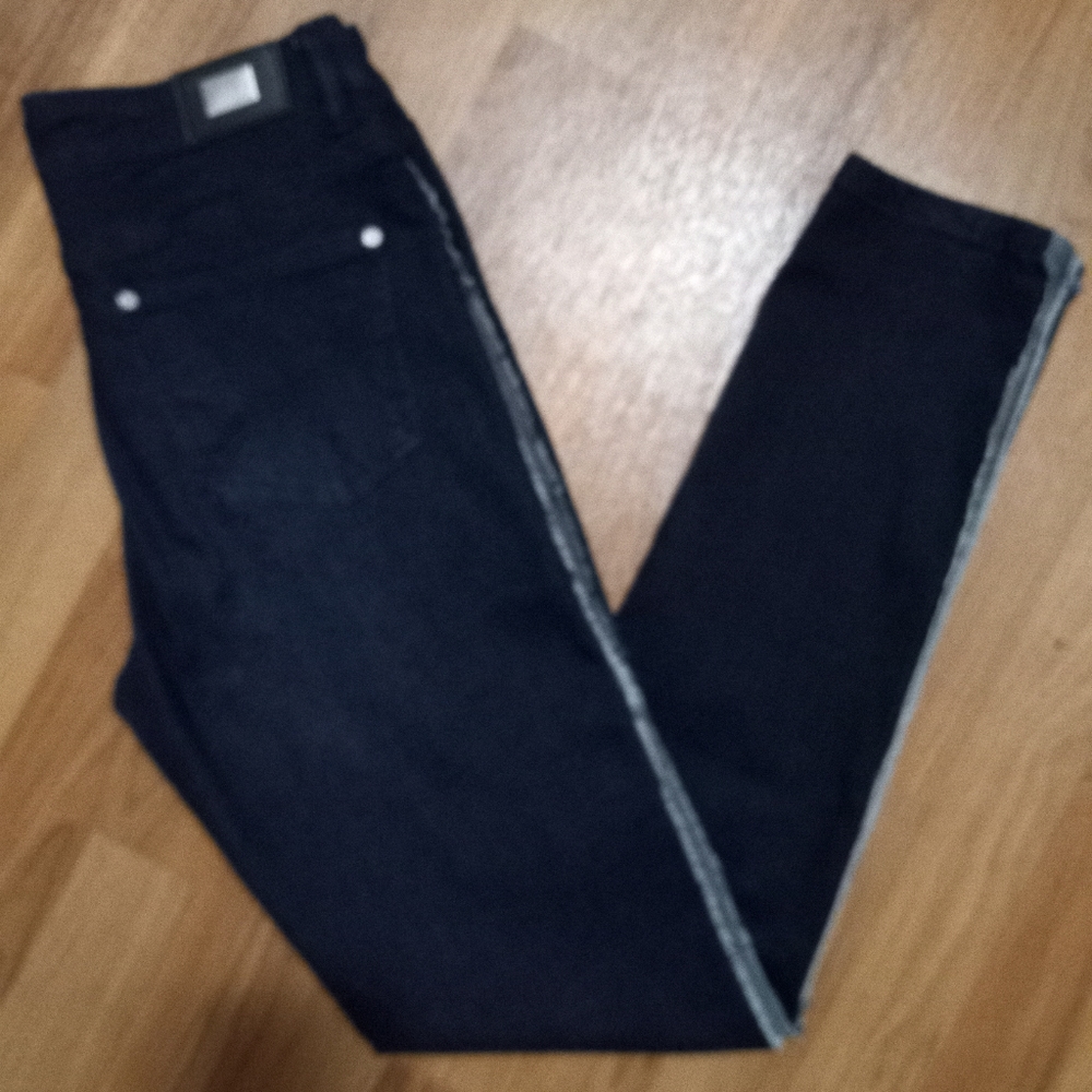 Joseph Ribbkoff 6 Reverse Side Fray Stripe Skinny Stretch Jeans - Picture 13 of 16